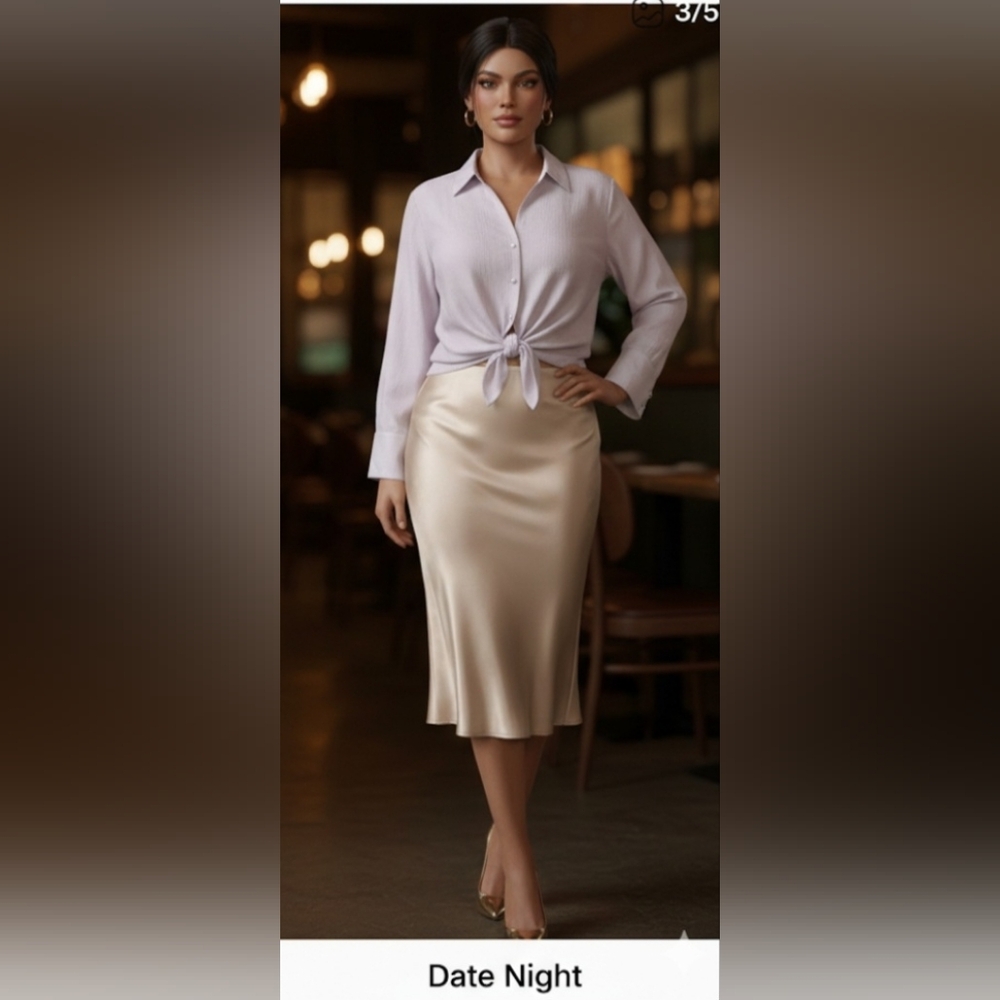 Judith Hart Collection 1X Lilac 100% Silk Blouse